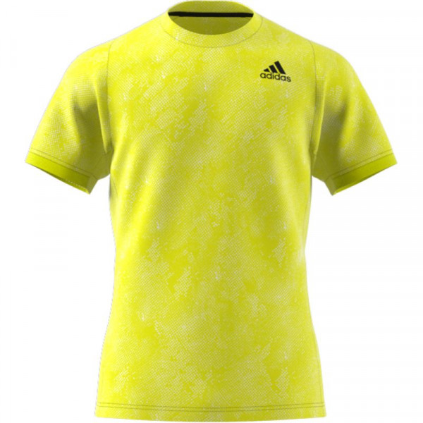 Męski T-Shirt Adidas Freelift Printed Primeblue Tee M - acid yellow/wild pine/white