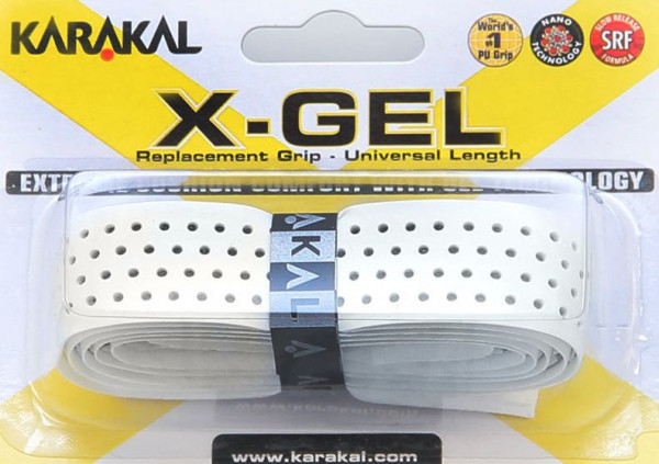 Käepideme liimlindid vahetamiseks Karakal X-Gel Grip (1 szt.) - white