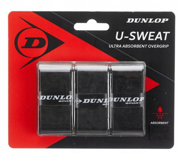 Grips de tennis Dunlop U-Sweat 3P - black