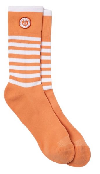 Tennisesokid  Lacoste SPORT Roland Garros Edition Striped Socks 1P - orange/white