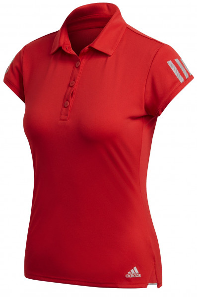 Ženski teniski polo majica Adidas W Club 3 Stripes Polo - scarlet