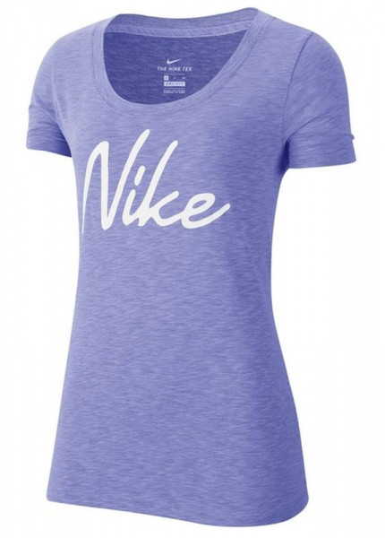  Nike Dri-Fit Women Scoop Logo Tee - light thliste/heather/white