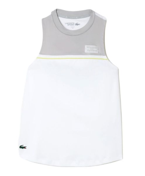 Maiouri tenis dame Lacoste Contrast Stretch Cotton Sport Tank - white/grey