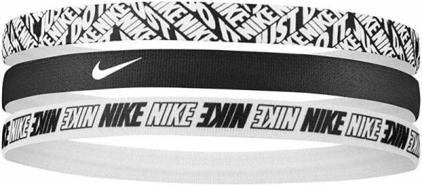 Bend za glavu Nike Printed Hairbands 3PK - Crni