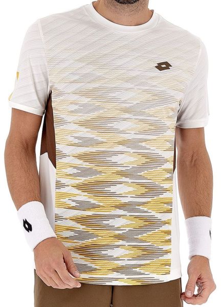 Herren Tennis-T-Shirt Lotto Tech I D4 Tee - bright white/teak brown