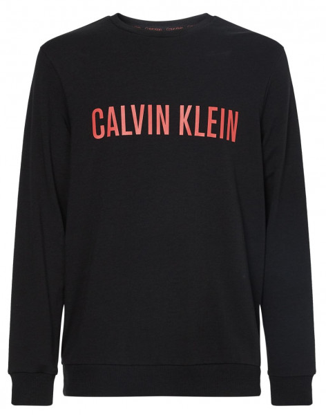Herren Tennissweatshirt Calvin Klein L/S Sweatshirt - black w/strawberry shake