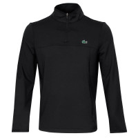 Sweat de tennis pour hommes Lacoste Men's SPORT Stretch Zippered Collar Sweatshirt - black