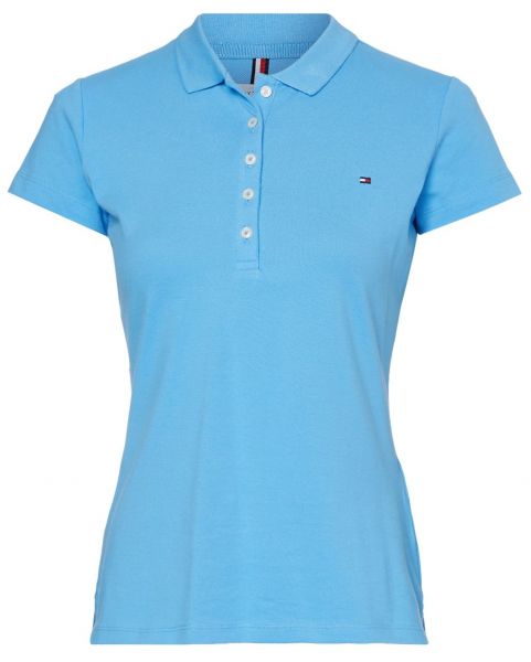 Дамска тениска с якичка Tommy Hilfiger Short Sleeve Slim Polo - hydrangea blue