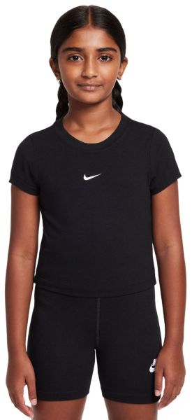 Тениска за момичета Nike Girls Sportswear Cropped - Черен