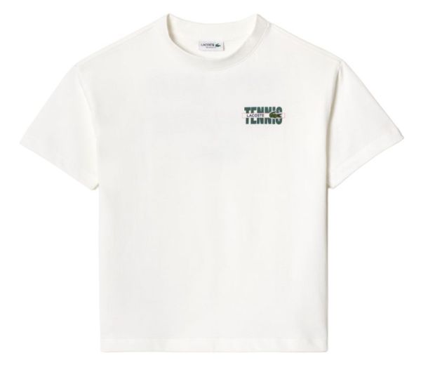 Maglietta per ragazzi Lacoste Cotton Back and Front Print T-shirt - white