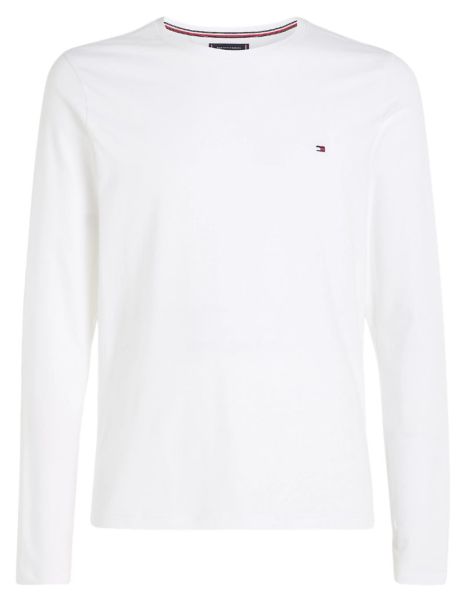 Męski T-Shirt tenisowy Tommy Hilfiger Stretch Slim Fit Long Sleeve - Biały