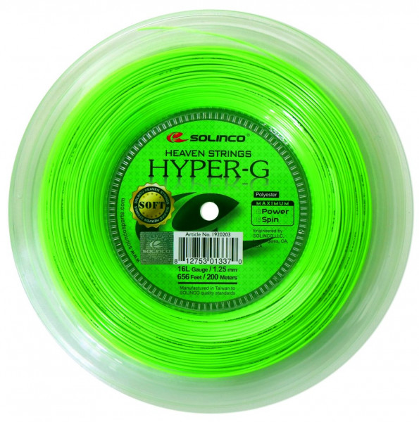 Tenisz húr Solinco Hyper-G Soft (200 m) - green