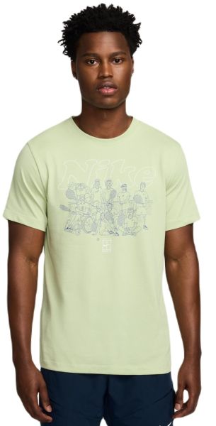 Pánske tričko Nike Court Dri-Fit Printed T-Shirt - olive aura