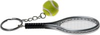 Key ring Mini Tennis Racket Keychain Ring - silver