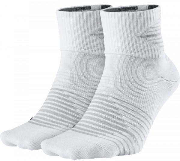  Nike Dri-Fit Lightweight Quarter Running Sock - 2 pary/white/pure platinum/dark grey