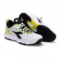 Vīriešiem tenisa apavi Diadora Speed Blushield Fly 3 + AG - white/black/lime green Vīriešiem tenisa apavi Diadora Speed Blushield Fly 3 + AG - white/black/lime green