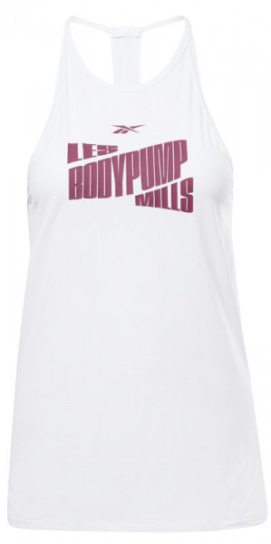 Marškinėliai moterims Reebok Les Mills Activchill Graphic BP Tank W - white