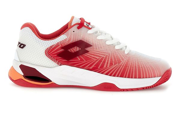 Chaussures de tennis pour femmes Lotto Mirage 100 II Clay W - all white/grenadine red/nectarine