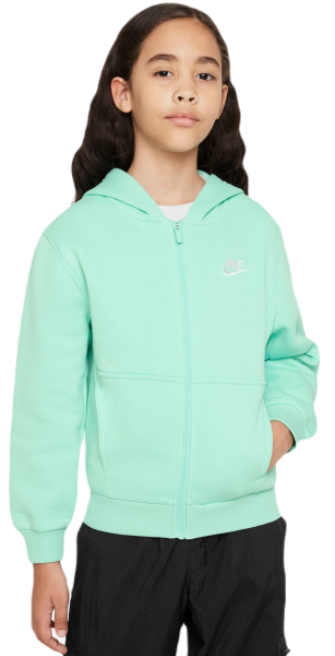 Κορίτσι Φούτερ Nike Club Fleece Full-Zip Hoodie - emerald rise/white