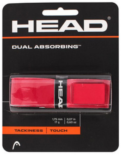 Tennis Basisgriffbänder Head Dual Absorbing red 1P