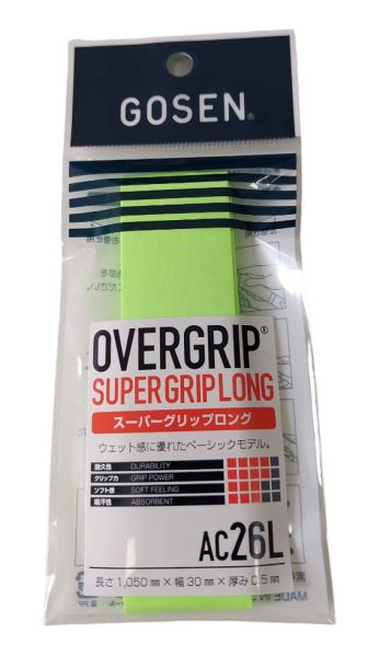 Pealisgripid Gosen Super Overgrip Long 1P - Roheline