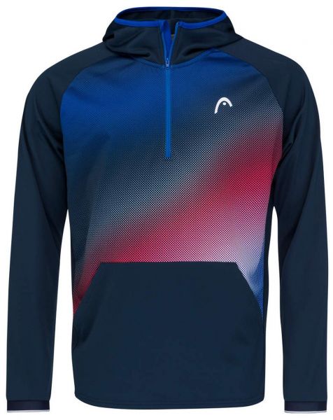 Dječački sportski pulover Head TOPSPIN Hoodie B - dark blue/print vision