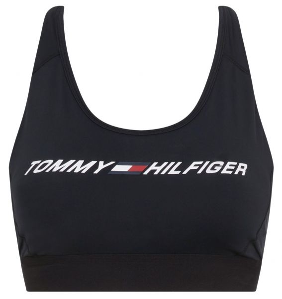Sportski grudnjak Tommy Hilfiger Mid Intensity Graphic Racer Bra - black