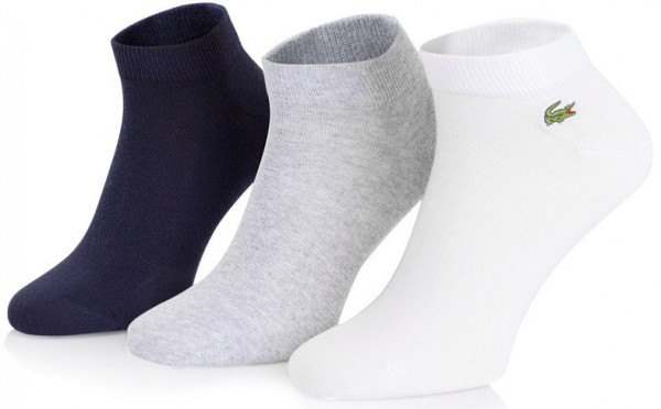 Čarape za tenis Lacoste SPORT Low-Cut Cotton Socks 3P - white/black/grey