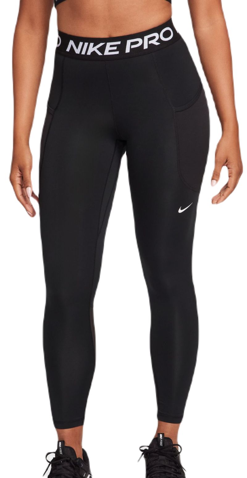 Nike, Pro Dri-FIT Women's Graphic Mid-Rise Leggings, Preto/Fumaça