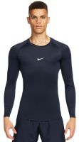 Pánske kompresné oblečenie Nike Pro Dri-FIT Tight Long-Sleeve Fitness Top - obsidian/white