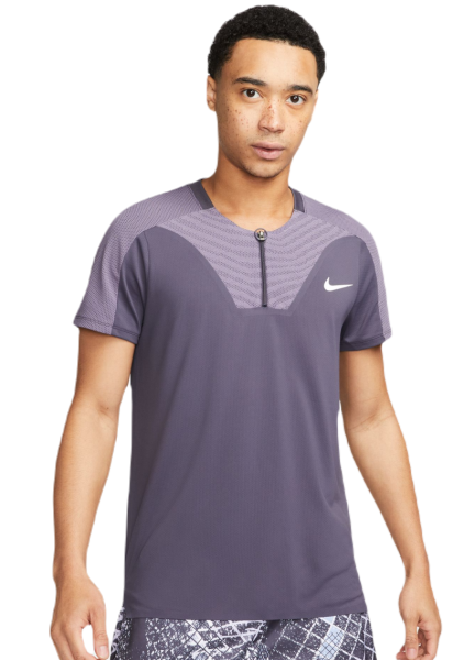 Мъжка тениска с якичка Nike Dri-Fit Advantage Slam Tennis Polo - gridiron/white