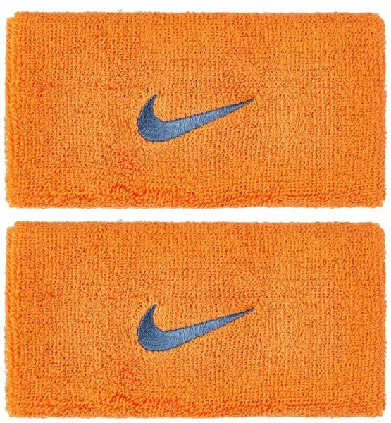  Nike Swoosh Double-Wide Wristbands - alpha orange/thunderstorm