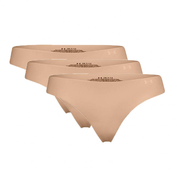 Intimo Under Armour Women's UA Pure Stretch Thong Underwear 3-Pack - brown pink