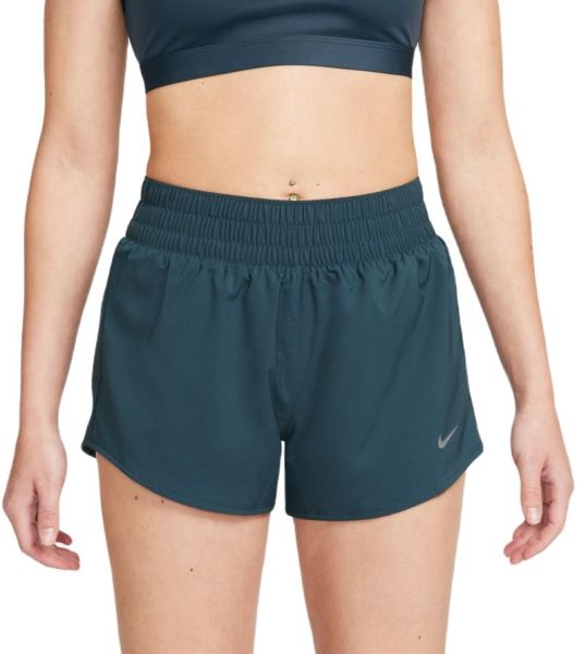Damskie spodenki tenisowe Nike Dri-Fit One 3in Short - deep jungle/reflective silver