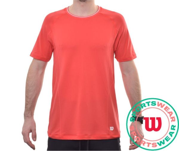 T-shirt da uomo Wilson Players Seamless Crew 2.0 - infrared