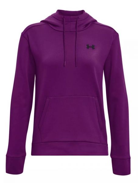 Damen Tennissweatshirt Under Armour Fleece Left Chest Hoodie - rivalry/black