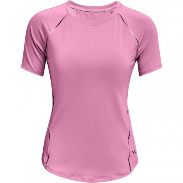 Damen T-Shirt Under Armour Women's UA RUSH™ Short Sleeve - planet pink/iridescent