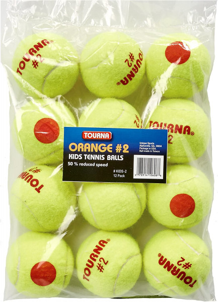 Junior teniszlabda Tourna Kids 2 Orange Balls (Stage 2) 12B