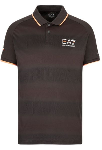 Polo da tennis da uomo EA7 Man Jersey Polo Shirt - raven