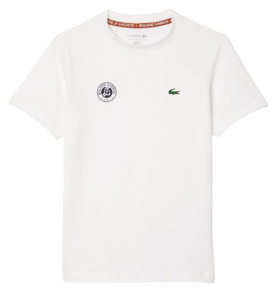 T-shirt pour garçons Lacoste Kids Roland Garros Edition Performance Ultra-Dry Jersey T-Shirt - white