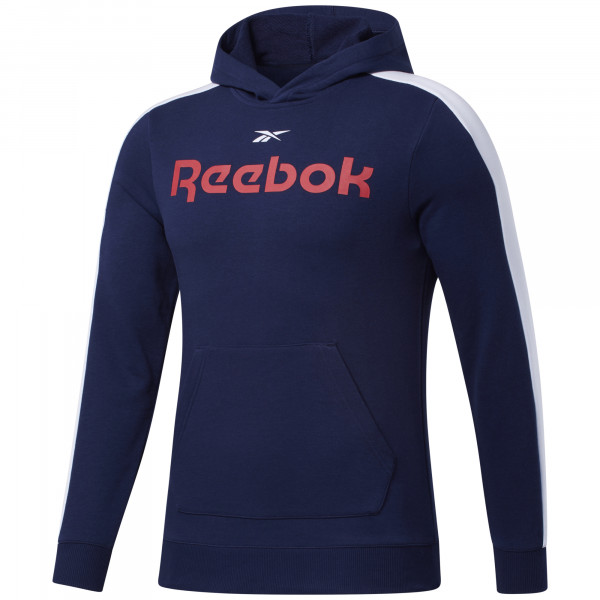 Herren Tennissweatshirt Reebok Training Essentials Linear Logo Hoodie M - vector navy