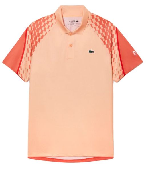 Férfi teniszpolo Lacoste Tennis x Novak Djokovic Tricolour Polo Shirt - light orange/red/orange