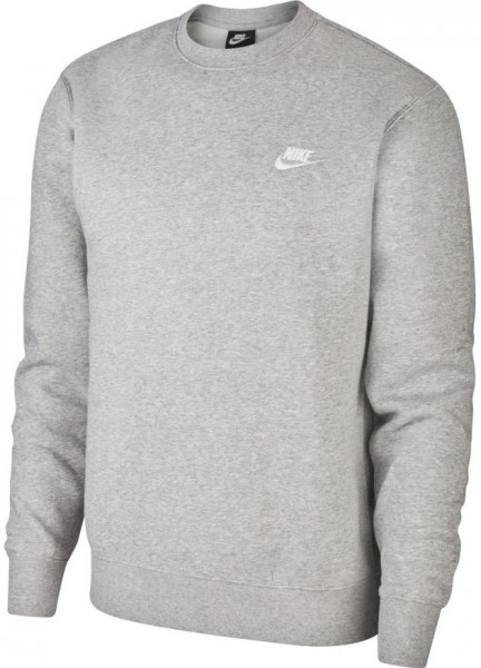 Férfi tenisz pulóver Nike Swoosh Club Crew M - dk grey heather/white