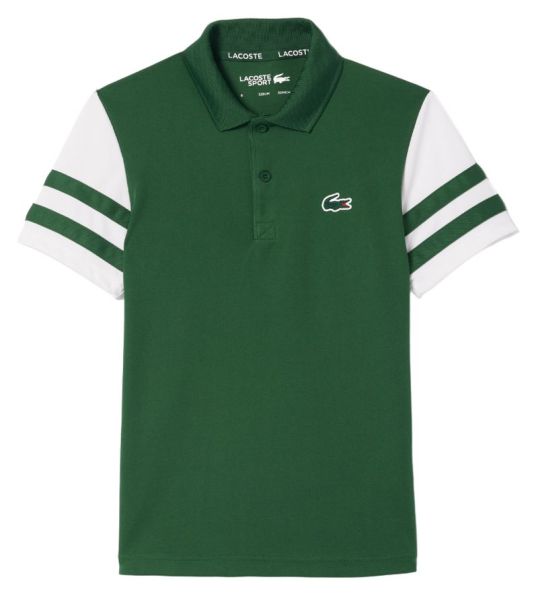 Boys' t-shirt Lacoste Ultra-Dry Pique Tennis Polo - green/white