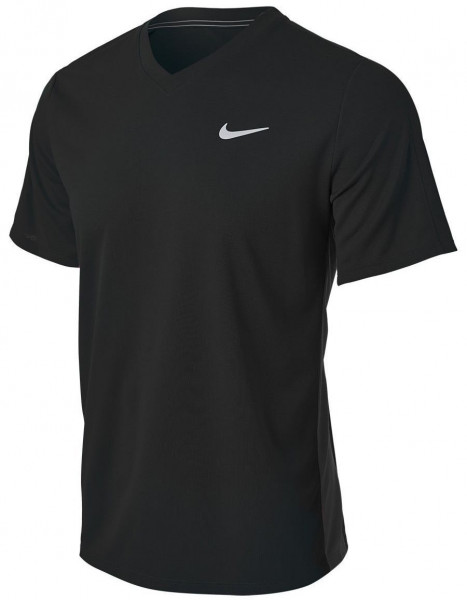 Herren Tennis-T-Shirt Nike Court Dri-Fit Victory - black/black/white