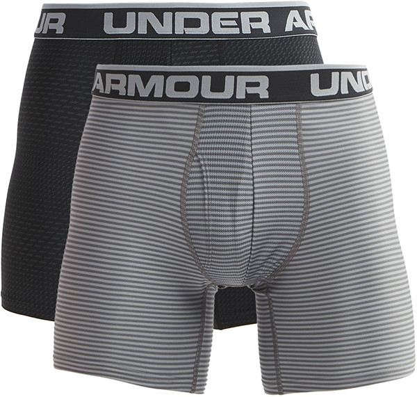 Under Armour Original Series Printed 6 Inseam Boxerjock 2-Pack - black/gray