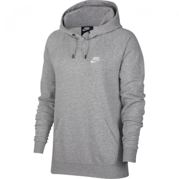 Hanorace tenis dame Nike Sportswear Essential Hoodie PO Fleece W - dark grey heather/white