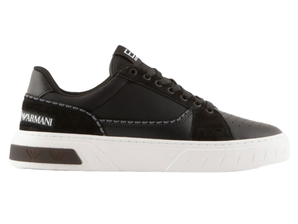 Pánske tenisky EA7 Unisex Leather Sneaker - black/white