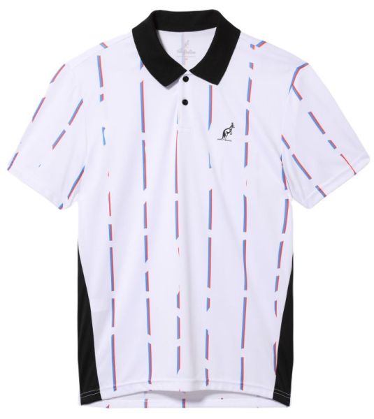 Muški teniski polo Australian Ace Polo Shirt With Stripes - bianco