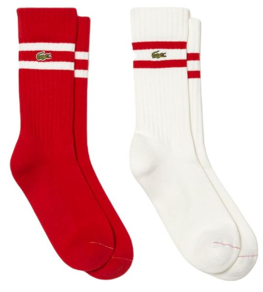 Lacoste SPORT Unisex Sock 2P - red/white